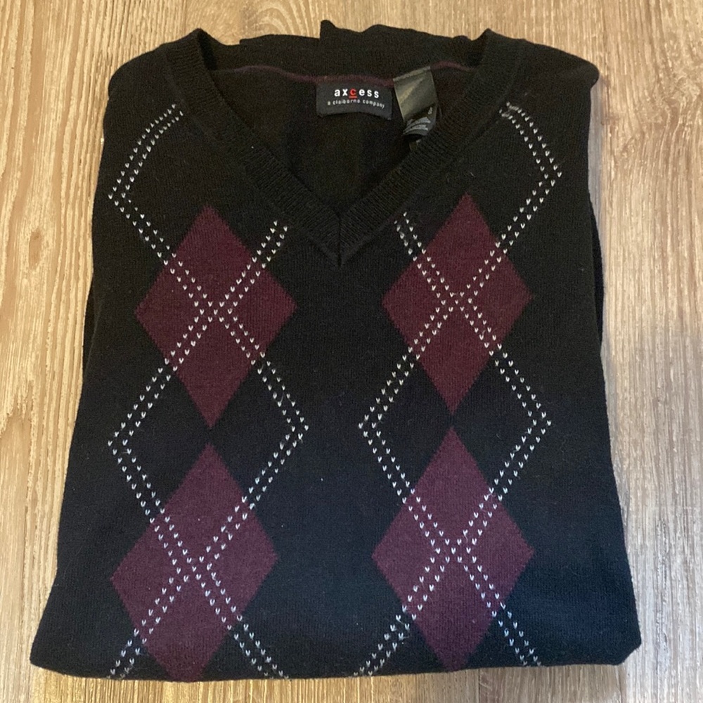Claiborne Men’s Cotton Argyle Sweater